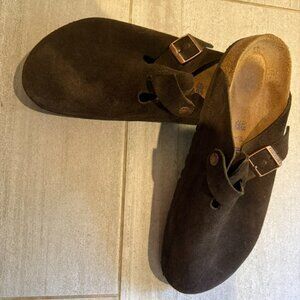 AMAZING BIRKESNTOCKS BOSTON BROWN SUEDE SOFT FOOTBED REGULAR SIZE EU 45 (US 12)